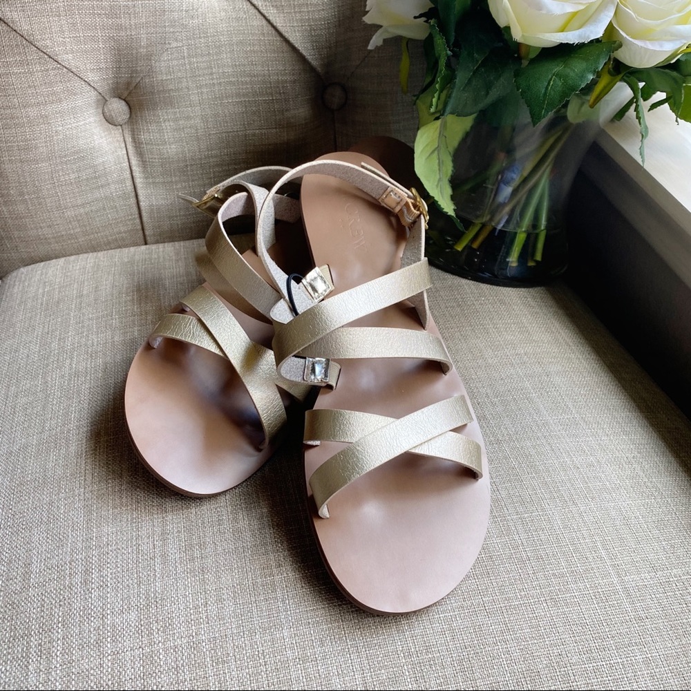 J. Crew Strappy Cross-Strap Slide Sandals